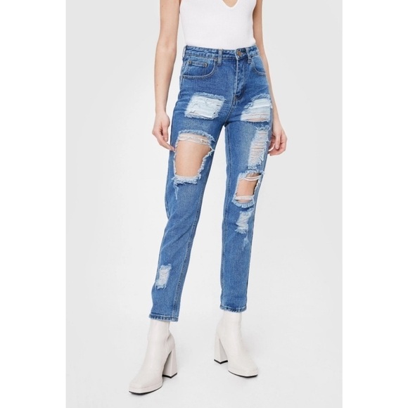 Nasty Gal Denim - 𝅺nasty Gal Distressed Mom Jeans Size 8